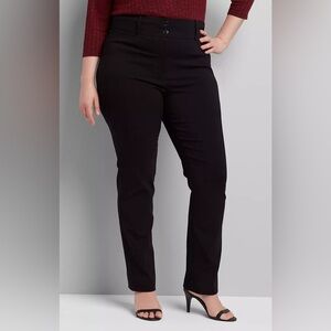 Lane Bryant Tighter Tummy High-Rise Straight 4-Season Pant Black NWT Sz 28